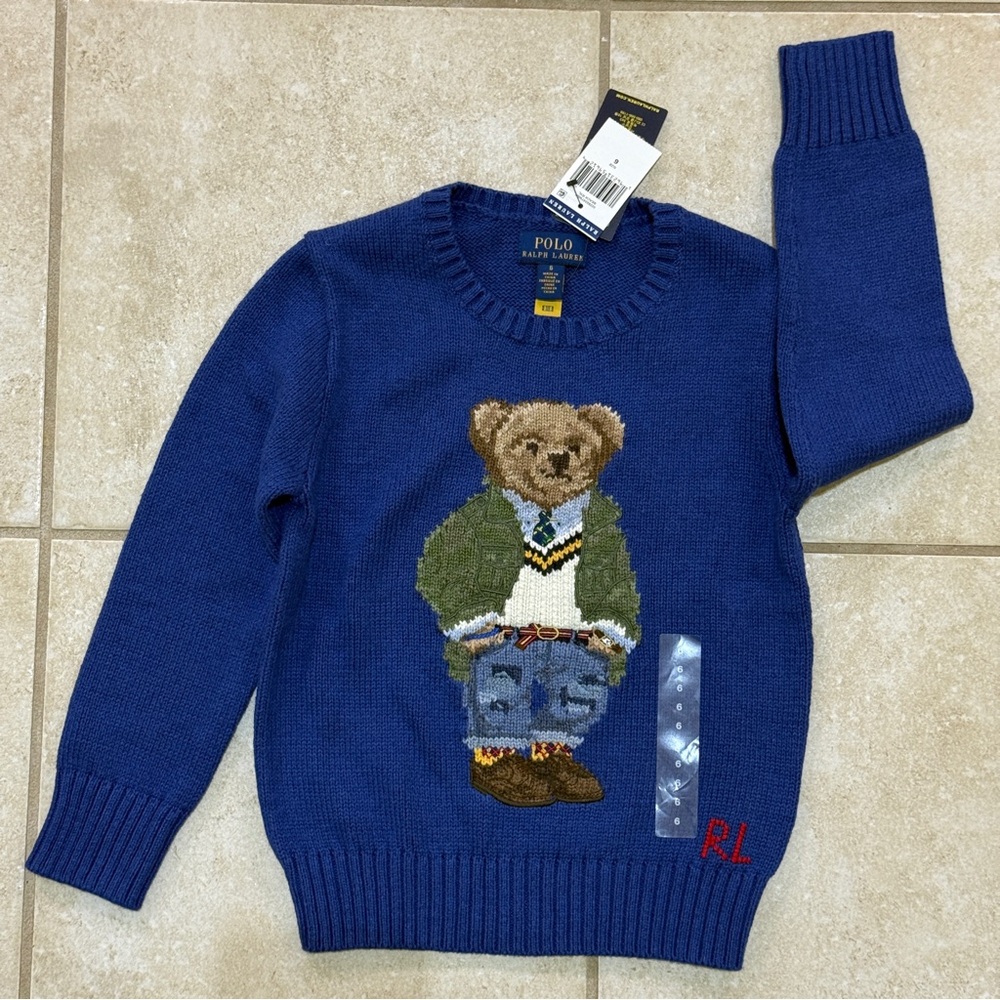 Polo Ralph Lauren Bear Cotton Sweater Classic Preppy